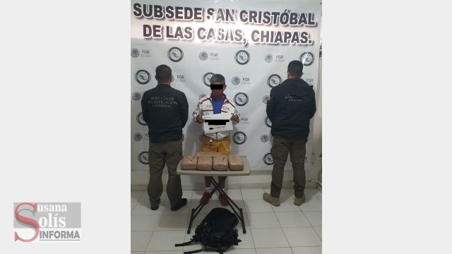 Susana Solis Informa CARGABA en la mochila cinco kilos de marihuana