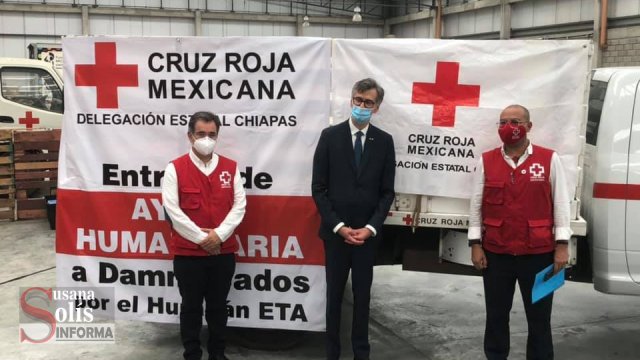 Susana Solis Informa EMBAJADA de Francia entrega donativo para familias afectadas en Chiapas