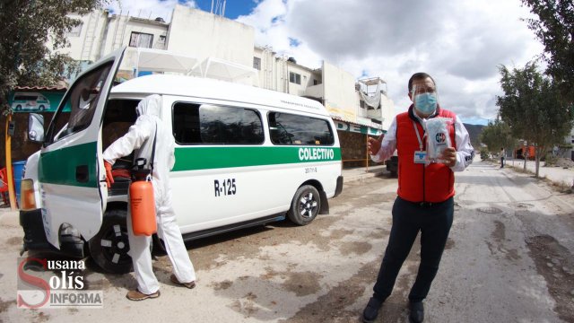 Susana Solis Informa SANITIZA CNOP colectivos en Tuxtla Gutiérrez