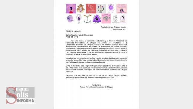 Susana Solis Informa LANZAN nueva invitación a rectoría de la UNACh para dialogar con la comunidad estudiantil