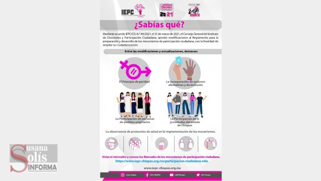 Susana Solis Informa ACTUALIZA IEPC Reglamento de Participación Ciudadana