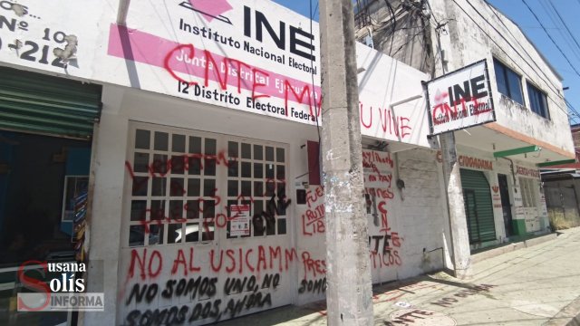 Susana Solis Informa Vandalizan oficinas del INE; quiebran cristales en Ocosingo