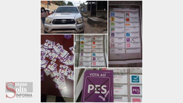 Susana Solis Informa ASEGURAN material electoral apócrifo y detiene a tres personas en Chiapas