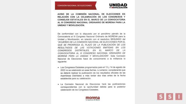 Susana Solis Informa SUSPENDEN Congreso Estatal de Morena para elegir a la nueva dirigencia
