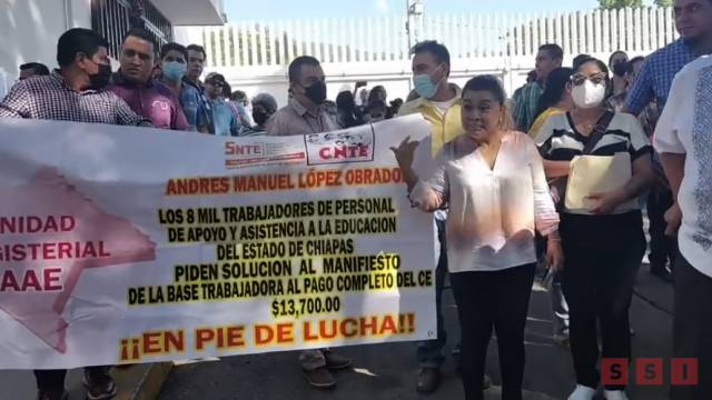 Susana Solis Informa Protesta personal administrativo de SEF en Chiapas por falta de bono de fin de año