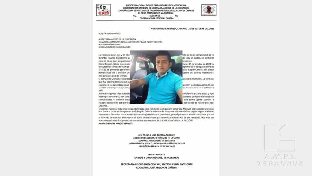 Susana Solis Informa SNTE se declara en alerta máxima por asesinato de docente en Carranza