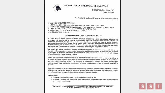 Susana Solis Informa PIDE iglesia católica y la IP atender tema de violencia en la frontera sur