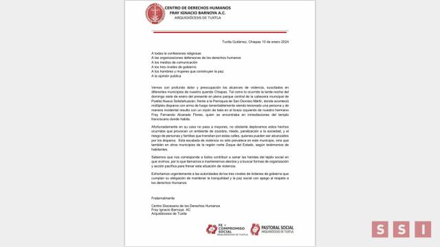 Susana Solis Informa Iglesia católica denuncia violencia en Pueblo Nuevo Solistahuacán