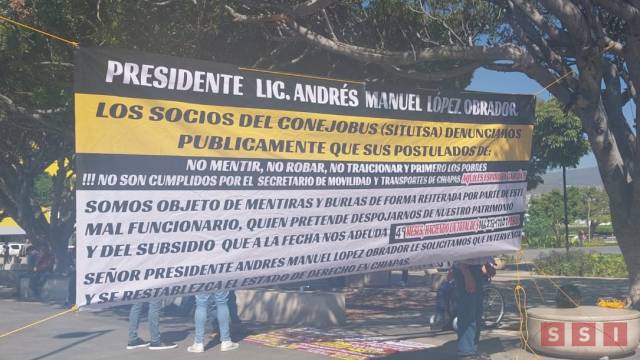 Susana Solis Informa PROTESTAN socios del Conejobus; les adeudan 166 MDP