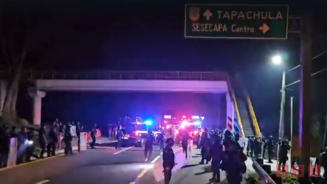 Susana Solis Informa DESALOJAN bloqueo que mantenían en carretera costera en Chiapas