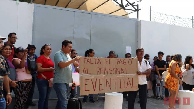 Susana Solis Informa PROTESTA personal eventual de educación por falta de pago del Bono Bienestar
