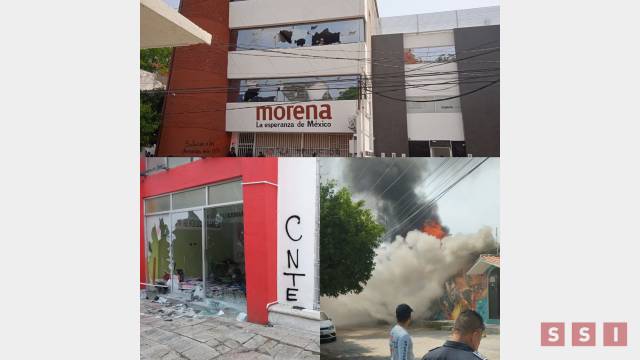 Susana Solis Informa CNTE vandaliza oficinas de partidos políticos en Chiapas