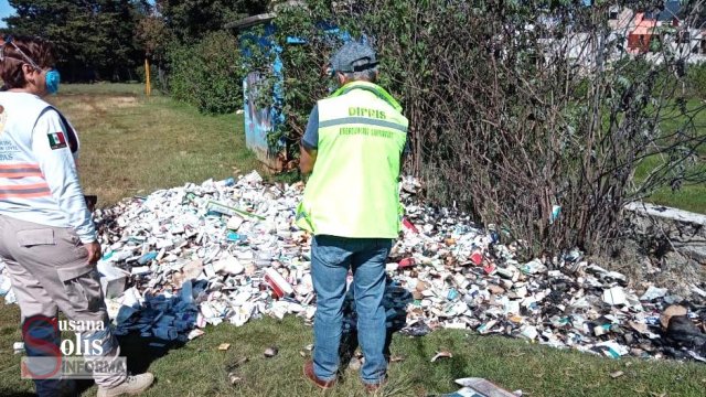 Susana Solis Informa QUEMAN medicamentos en predio de San Cristóbal