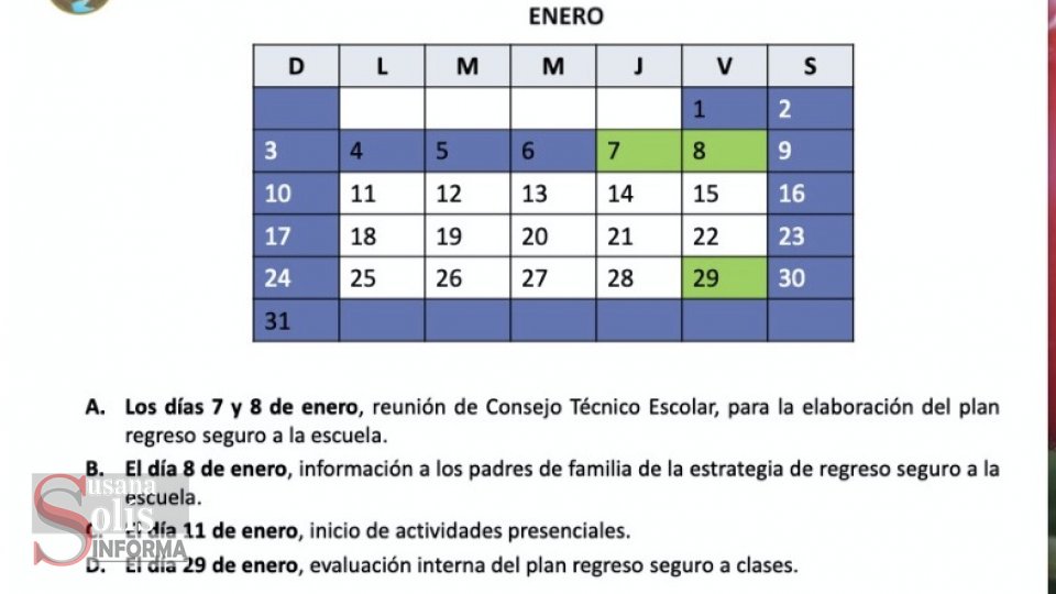 REGRESO A CLASES será el 11 de enero de 2021 Susana Solis Informa