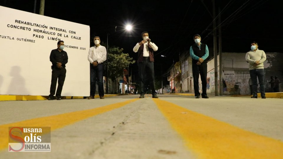 Inaugura Rutilio Escandón pavimentación de calles en la colonia Paso Limón de Tuxtla Gutiérrez - Susana Solis Informa