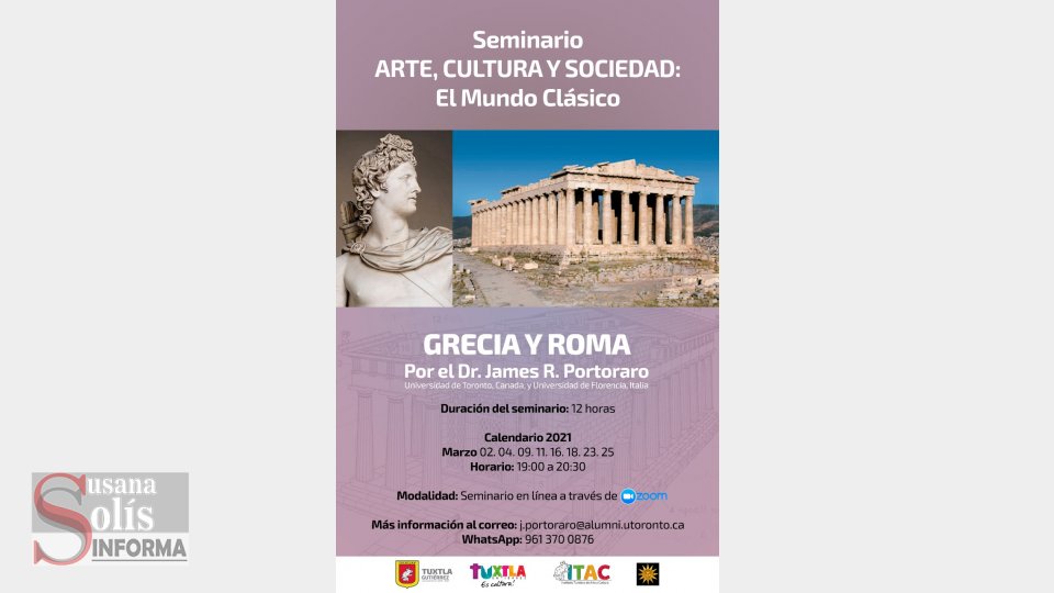 ITAC invita al Seminario sobre el mundo Clásico Greco-Romano - Susana Solis Informa