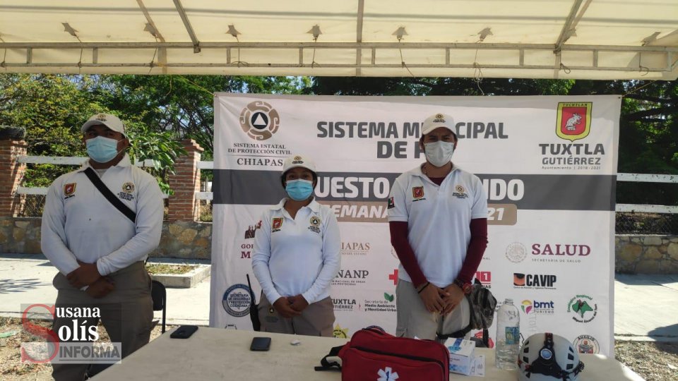Se instalaron Puestos de Mando con filtros sanitarios en sitios turísticos de la capital chiapaneca