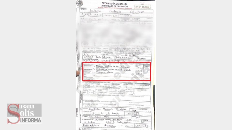 OCULTAN fallecimientos de COVID por neumonía atípica - Susana Solis Informa