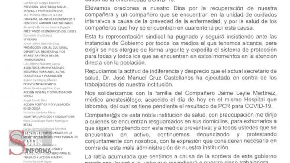 Dos trabajadores de la salud, se encuentran en cuidados intensivos