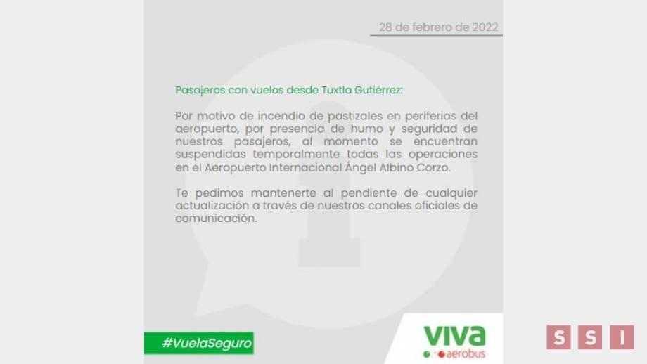 Líneas aéreas informaron de la suspensión de vuelos