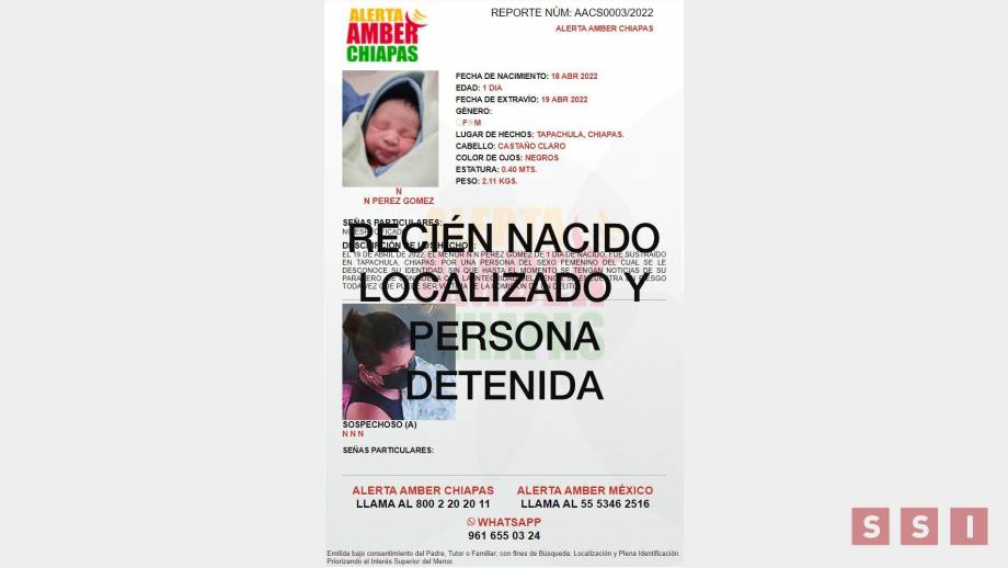 LOCALIZAN a infante robado en hospital del IMSS en Tapachula Susana Solis Informa