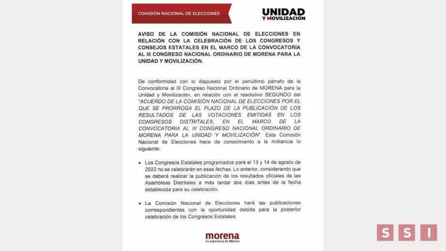 SUSPENDEN Congreso Estatal de Morena para elegir a la nueva dirigencia - Susana Solis Informa