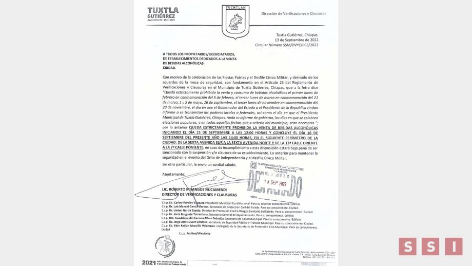 HABRÁ Ley Seca por fiesta patrias - Susana Solis Informa