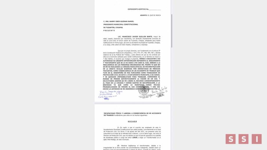 Trabajador de Protección Civil sufre accidente y alcalde de Tuzantán lo despide - Susana Solis Informa