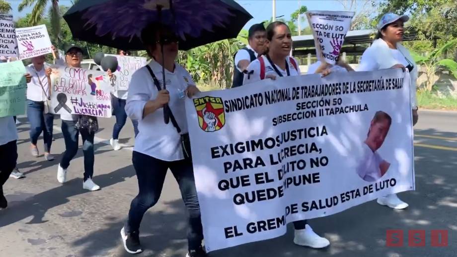 Marchan trabajadores de salud para pedir justicia por el feminicidio de la enfermera Lucrecia “N”. - Susana Solis Informa
