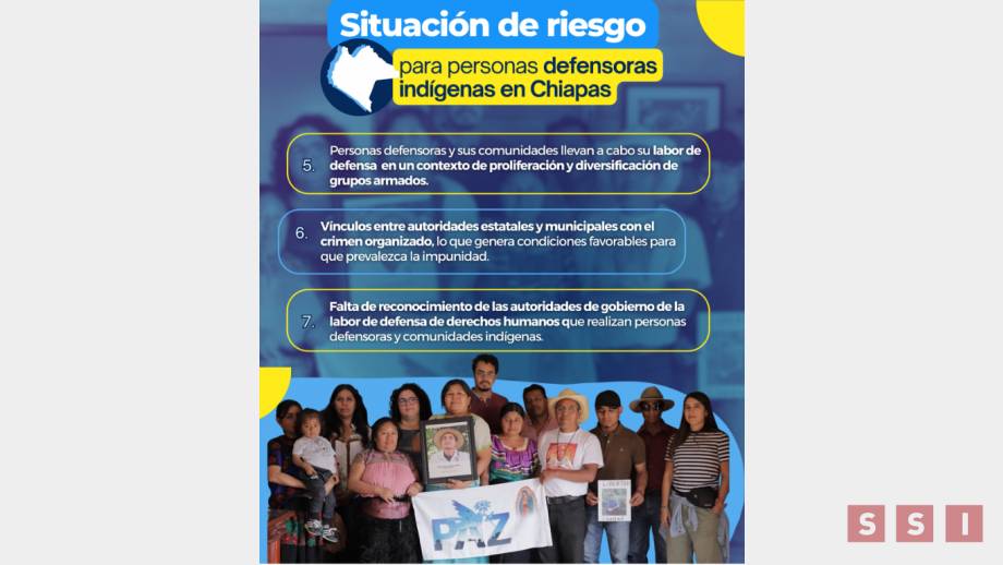 Defensores de Derechos Humanos en Chiapas en riesgo señalan organismos internacionales - Susana Solis Informa