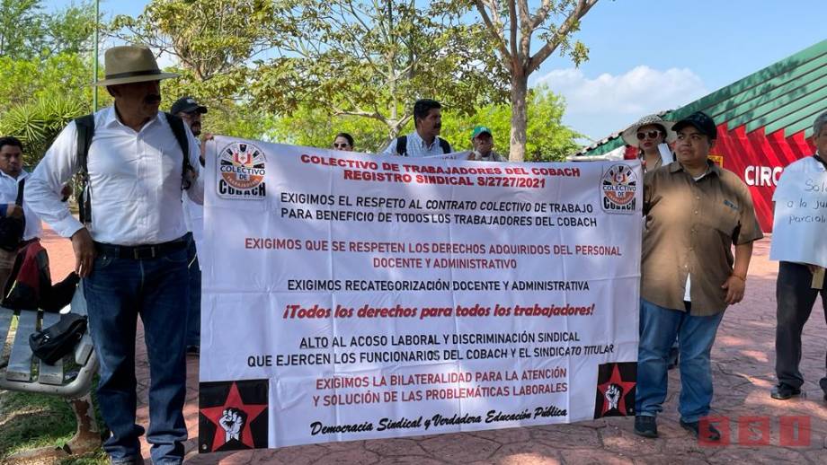 Marchan trabajadores del COBACH por incumplimiento de contrato colectivo - Susana Solis Informa