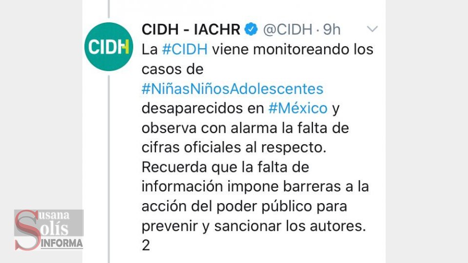 CIDH pide cumplir con la protección integral de los derechos de infantes