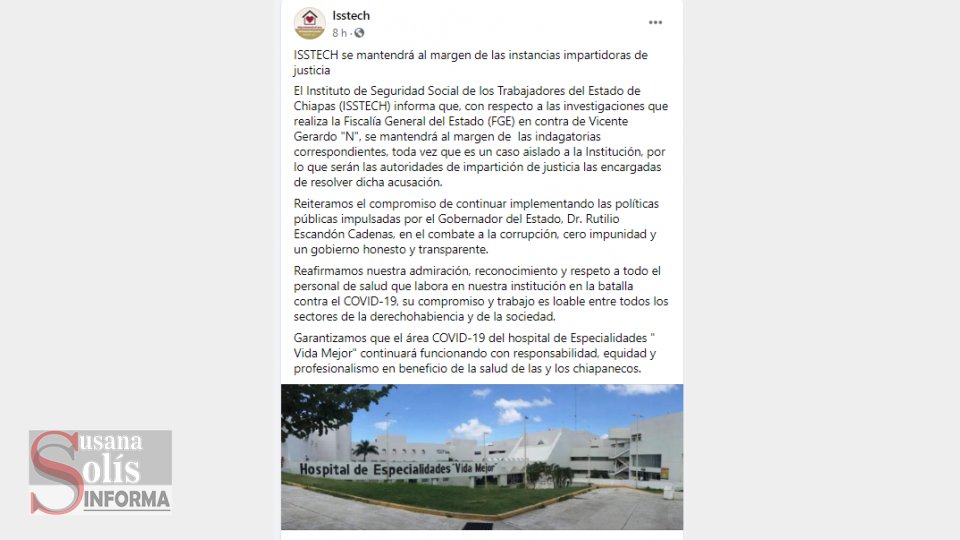 SE DESLINDA Isstech de médico detenido, pero antes lo presumía Susana Solis Informa