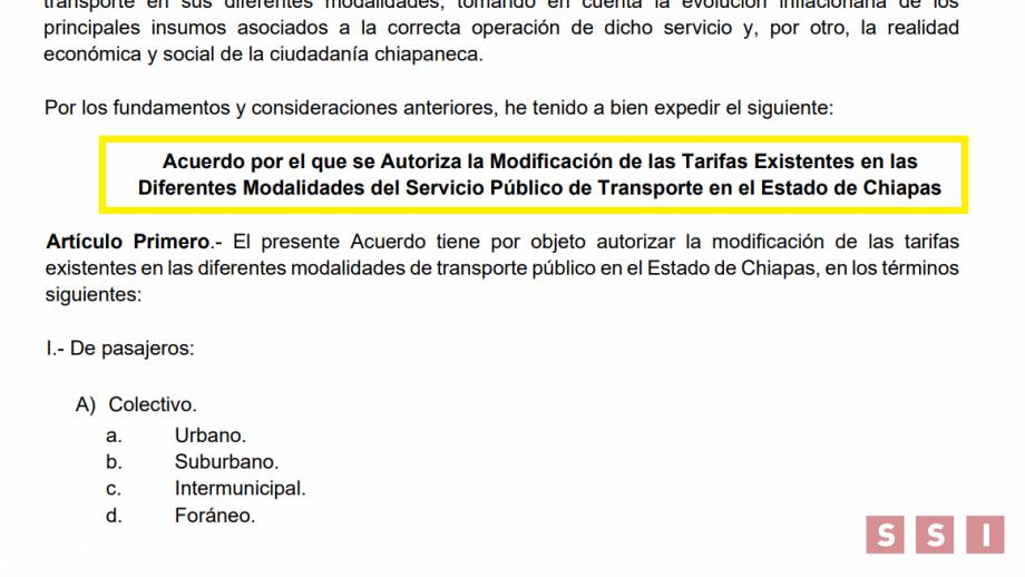AUTORIZAN de manera oficial el aumento en la tarifa del transporte en Chiapas - Susana Solis Informa