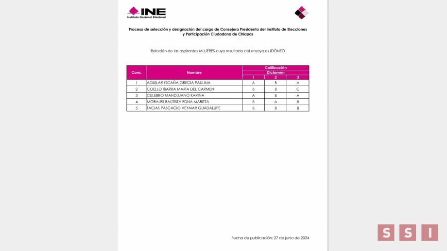 APRUEBA INE criterios para la evaluación curricular y entrevista de aspirantes a la presidencia del Instituto Electoral de Chiapas Susana Solis Informa