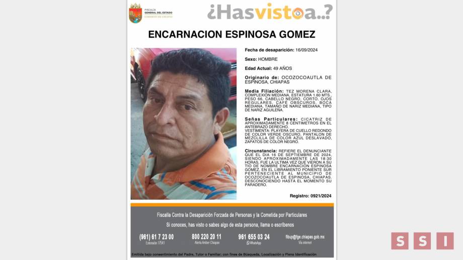 PIDEN apoyo para la búsqueda de desaparecido en Ocozocoautla - Susana Solis Informa