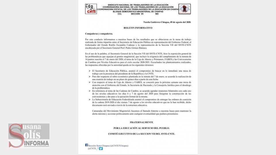 SNTE - CNTE dialogará con presidente AMLO - Susana Solis Informa