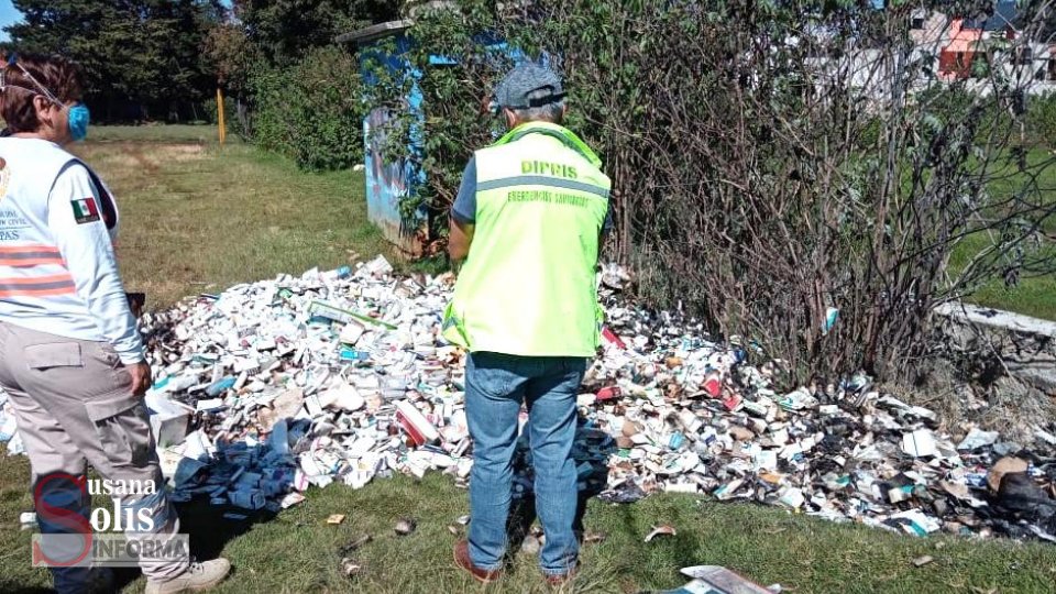 QUEMAN medicamentos en predio de San Cristóbal Susana Solis Informa